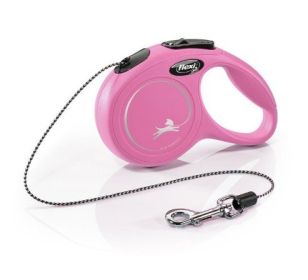 Flexi New Classic Retractable Cord Leash Pink (Size: X-Small - 10' long)