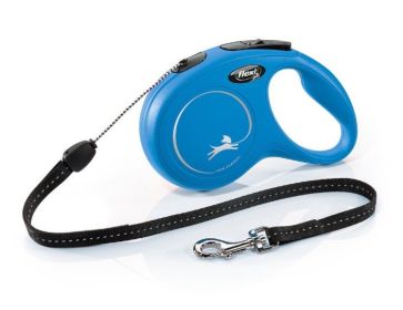 Flexi New Classic Retractable Cord Leash Blue (Size: Small - 16' long)