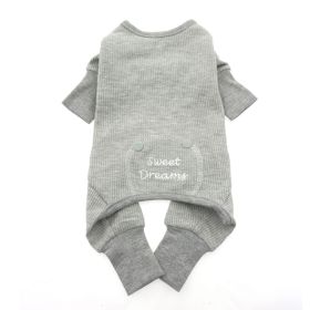 Sweet Dreams Thermal Dog Pajamas (Color: Alloy Gray, Size: X-Small)