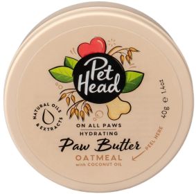 Pet Head Hydrating Paw Butter for Dogs Oatmeal with Coconut Oil (Size: 1.4 oz)