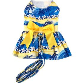 Catching Waves Dog Dress with Matching Leash (Color: , Size: X-Small)