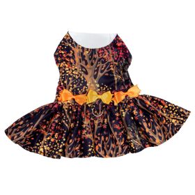 Fall Leaves Harness Dress With Matching Leash (Color: , Size: X-Small)