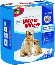 Four Paws Original Wee Wee Pads Floor Armor Leak-Proof System for All Dogs and Puppies (Size: 42 count (3 x 14 ct))