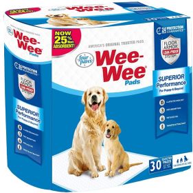 Four Paws Original Wee Wee Pads Floor Armor Leak-Proof System for All Dogs and Puppies (Size: 30 count)