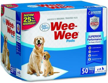 Four Paws Original Wee Wee Pads Floor Armor Leak-Proof System for All Dogs and Puppies (Size: 100 count (2 x 50 ct))