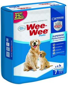 Four Paws Original Wee Wee Pads Floor Armor Leak-Proof System for All Dogs and Puppies (Size: 7 count)