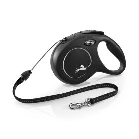 Flexi New Classic Retractable Cord Leash Black (Size: Medium - 26' long)