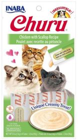 Inaba Churu Chicken with Scallop Recipe Creamy Cat Treat (Size: 24 count (6 x 4 ct))