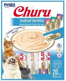 Inaba Churu Seafood Varieties Creamy Cat Treat (Size: 80 count (4 x 20 ct))