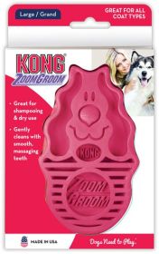 KONG Zoom Groom Brush for Dogs Raspberry (Size: Large - 1 count)