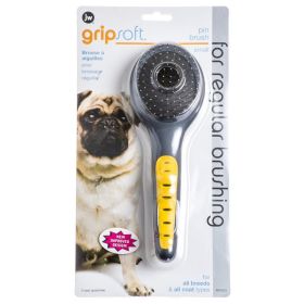 JW Pet GripSoft Pin Brush for Regular Brushing (Size: Small - 1 count)