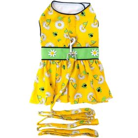 Ladybugs and Daisies Dog Dress with Matching Leash (Color: , Size: X-Small)