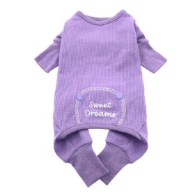 Sweet Dreams Thermal Dog Pajamas (Color: Lilac, Size: X-Small)