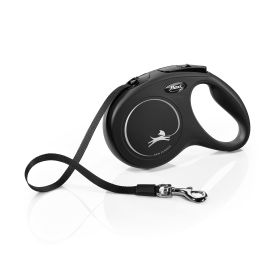 Flexi New Classic Retractable Tape Leash Black (Size: Medium - 16' long)