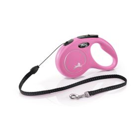 Flexi New Classic Retractable Cord Leash Pink (Size: Small - 16' long)