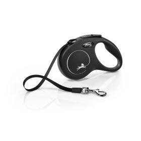 Flexi New Classic Retractable Tape Leash Black (Size: Small - 16' long)