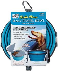 Loving Pets Bella Roma Blue Travel Bowl (Size: Large - 1 count)