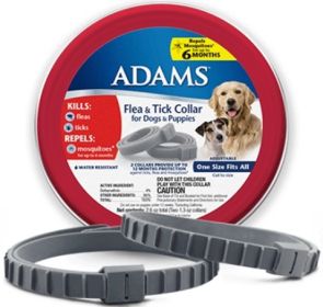 Adams Flea and Tick Collar for Dogs and Puppies (Size: 8 count (4 x 2 ct))