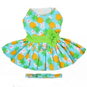 Pineapple Luau Dog Harness Dress with Matching Leash (Color: , Size: X-Small)