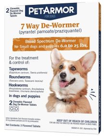 PetArmor 7 Way De-Wormer for Small Dogs and Puppies 6-25 Pounds (Size: 2 count)