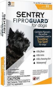 Sentry FiproGuard Flea and Tick Control for Small Dogs (Size: 3 count)