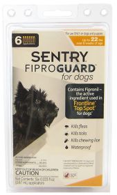 Sentry FiproGuard Flea and Tick Control for Small Dogs (Size: 6 count)