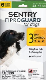 Sentry FiproGuard Flea and Tick Control for Medium Dogs (Size: 6 count)