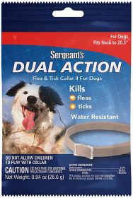 Sergeants Dual Action Flea and Tick Collar II for Dogs Neck Size 20.5" (Size: 1 count)