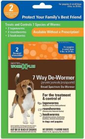 Sentry Worm X Plus 7 Way De-Wormer Broad Spectrum for Puppies and Small Dogs (Size: 2 count)