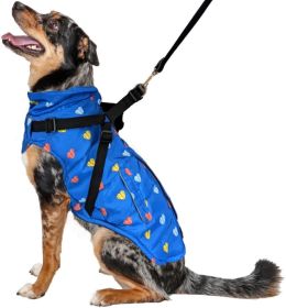 Fashion Pet Puffy Heart Harness Coat Blue (Size: X-Small - 1 count)