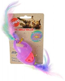 Spot Tie Dye Jingle Roller Cat Toy Assorted Colors (Size: 1 count)