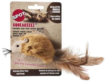 Spot Squeakeeez Mouse Cat Toy Assorted Colors (Size: 1 count)