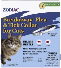 Zodiac Breakaway Flea and Tick Collar for Cats (Size: 1 count)